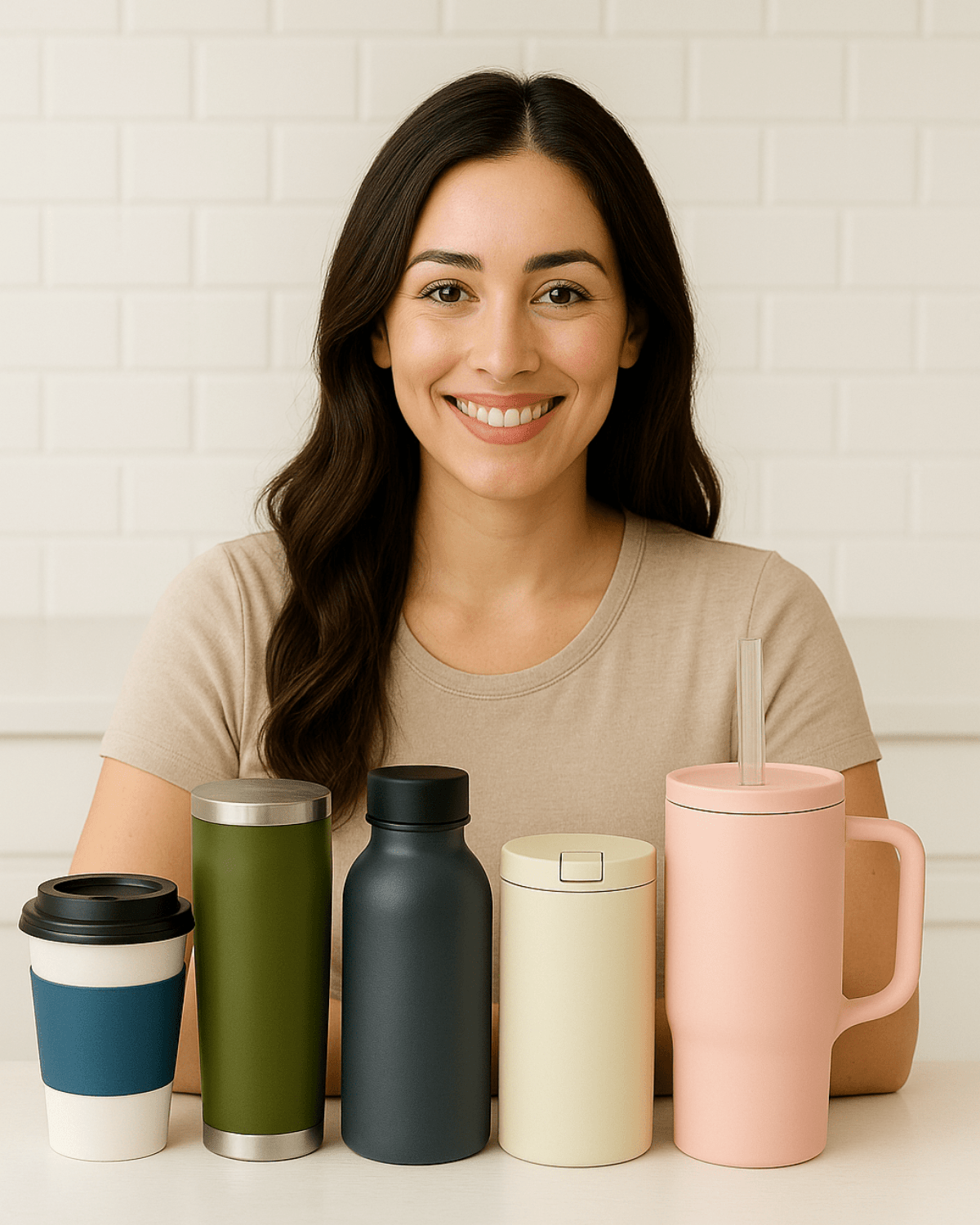 Sac VistaSac avec différents gobelets et bouteilles compatibles