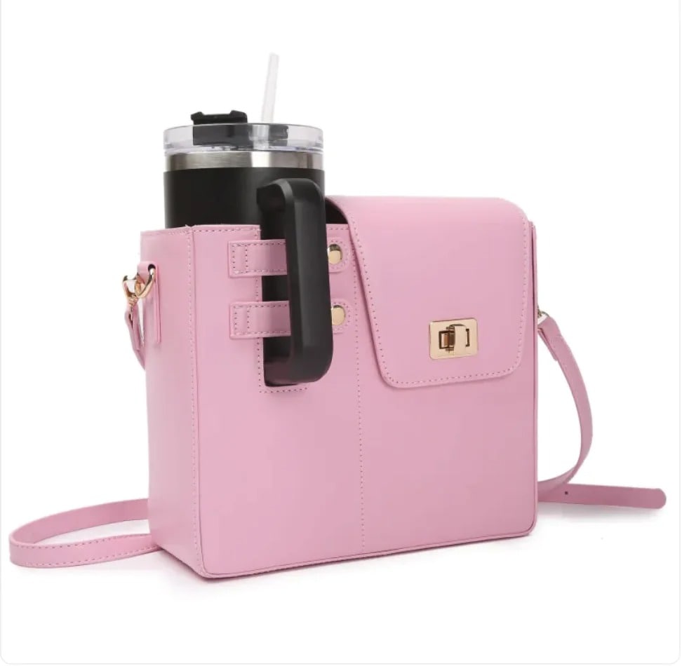 Sac Vistasac rose pastel imperméable avec porte-gourde intégré noir