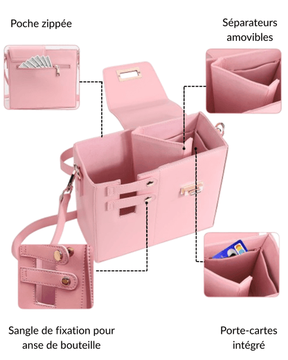 sac VistaSac rose pastel avec compartiments pratiques