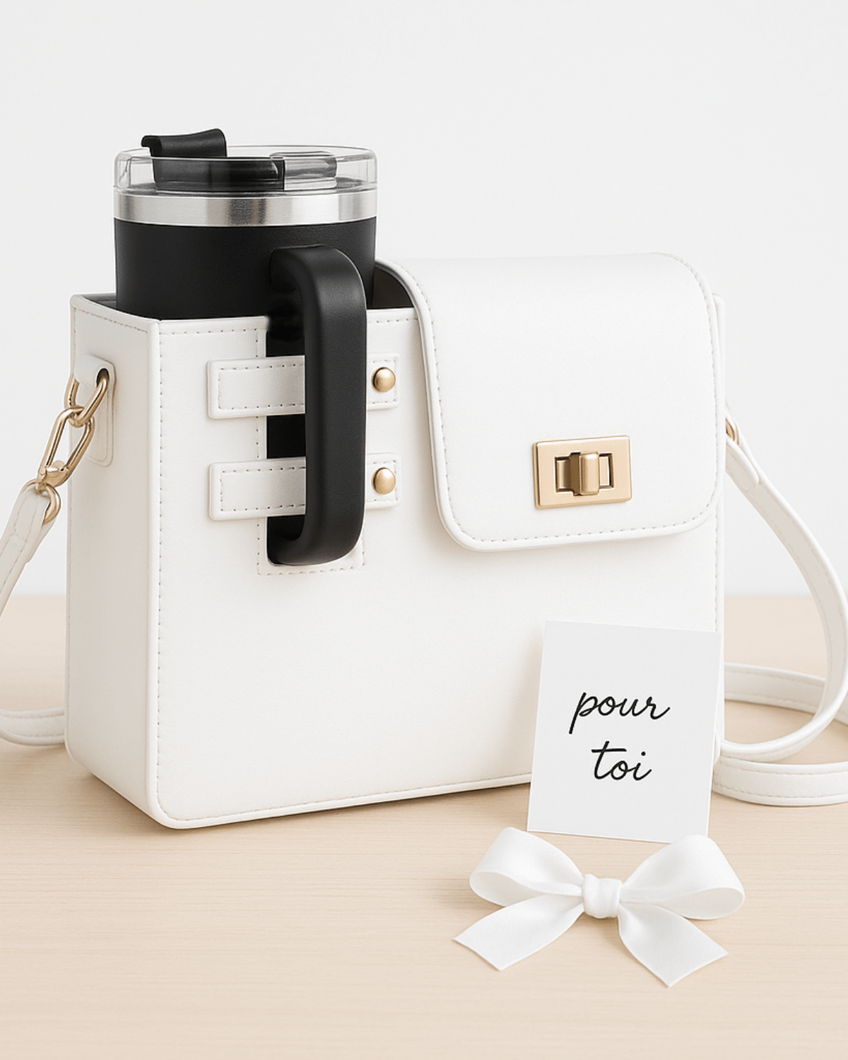 Sac VistaSac blanc présenté dans un style cadeau élégant